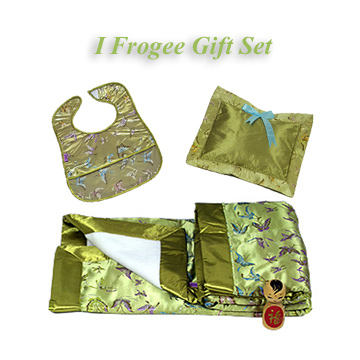 Olive green butterfly baby gift set