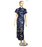 Blue silver cherry blossom Chi Pao dresses