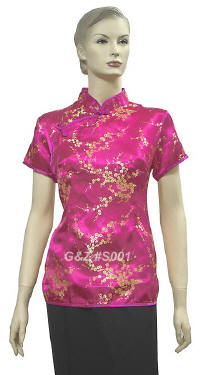 hot pink oriental blouse
