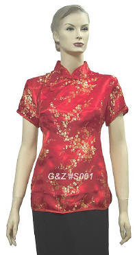 Red-gold Chinese Women's Blouses