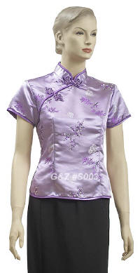 silver-purple cherry blossom blouse