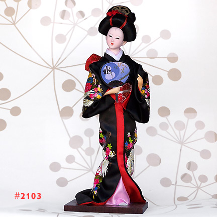 Black Japanese Geisha Dolls