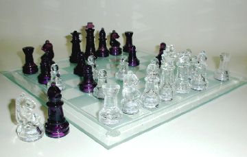 10" Glass Chess Set(Purple)