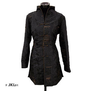 Oriental Long Fashion Jacket - Black