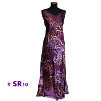 Dark purple leopard print long dresses