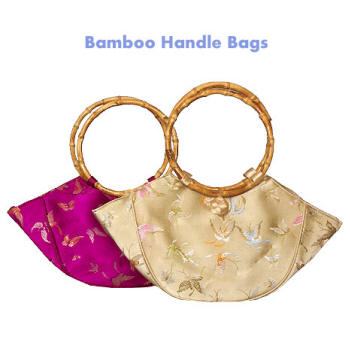 Brocade purses with bamboo handles