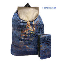 Blue backpack + wallet set