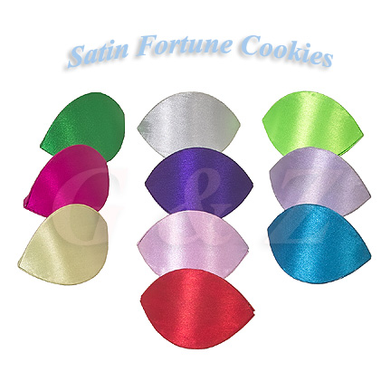 Satin fortune cookies shape snap purses