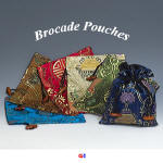 Double fish brocade pouches