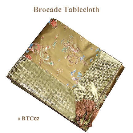 Brown dragon and phoenix brocade tablecloths