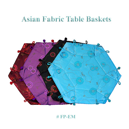 Asian fabric table baskets