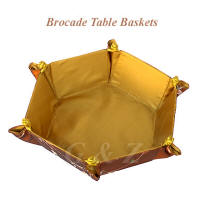 Brown floral table basket