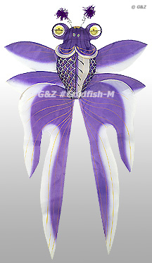 3D Gold Fish Kite - Purple