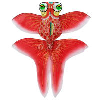 3D gold fish kite - red