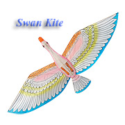 Swan Kite with blue wings