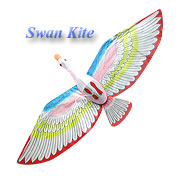 Swan kite with red wings