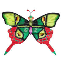 Silk Butterfly Kite - Green Wings w/Red Tails