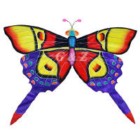 Silk Butterfly Kite - Red Wings w/Purple Tails