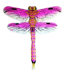 large pink nylon kite - dragonfly