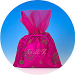 hot pink favor bag